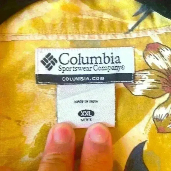 Columbia Tropical Yellow Button Up T-Shirt 2XL - Picture 3 of 4